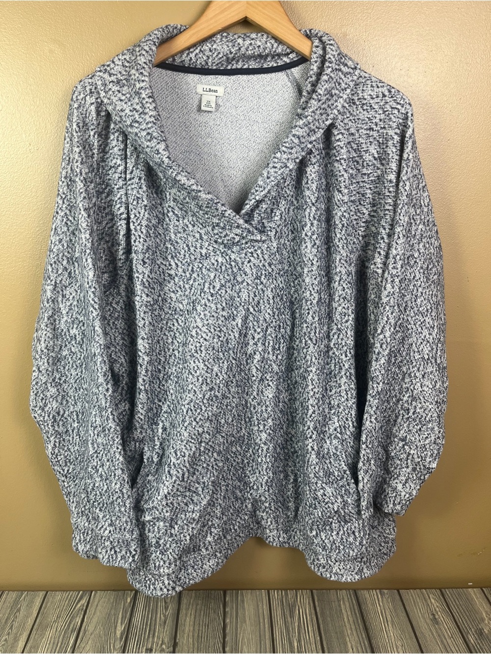 L.L.Bean Collared Grey Pullover Sweater Women's 3XL